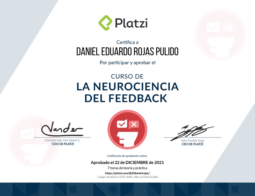 Diploma de Audiocurso sobre la Neurociencia del Feedback