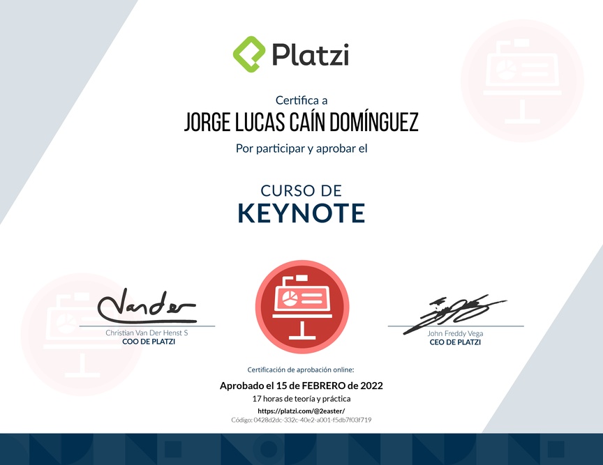Diploma del Curso de Keynote