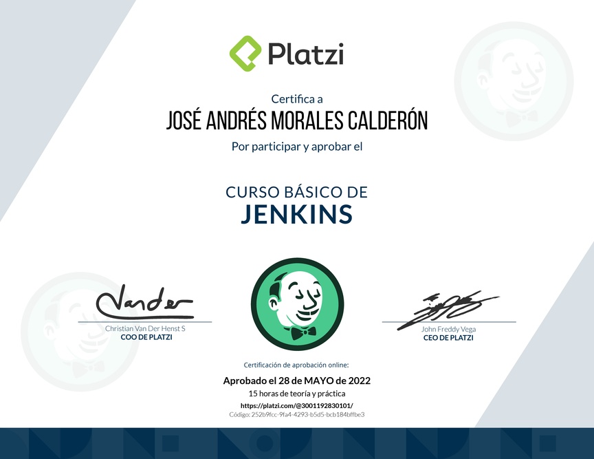 Diploma del Curso Básico de Jenkins