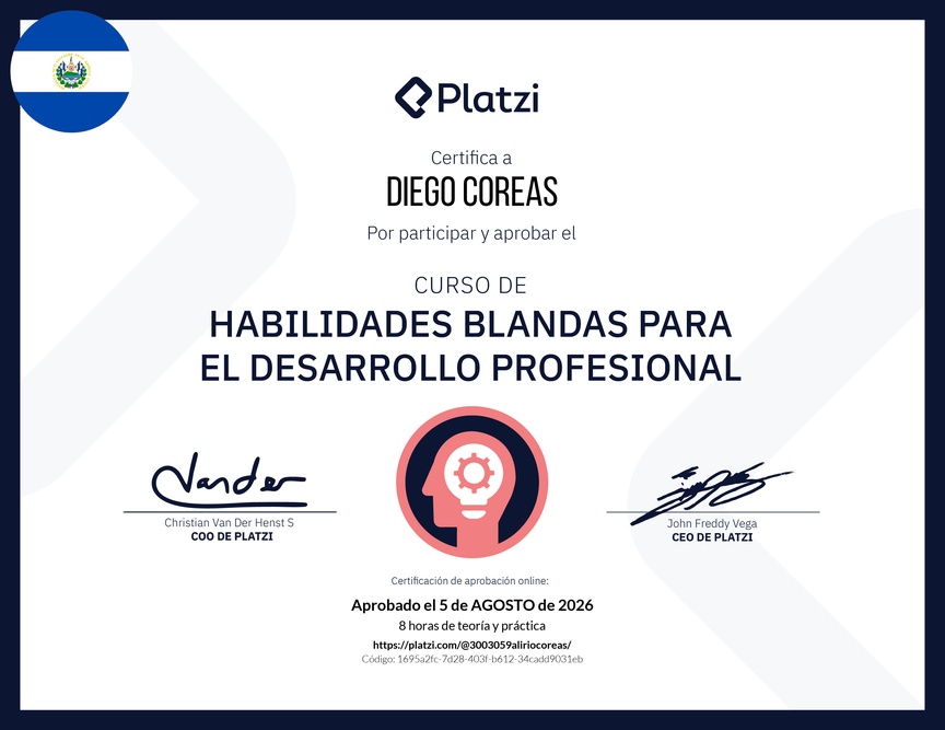 Diploma del Curso de Habilidades Blandas para el Desarrollo Profesional