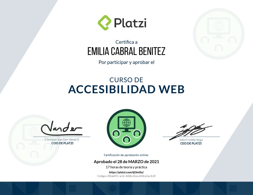 Diploma del Curso de Accesibilidad Web