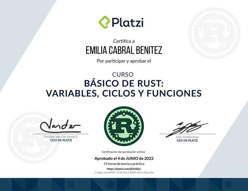 Diploma del Curso de Rust básico