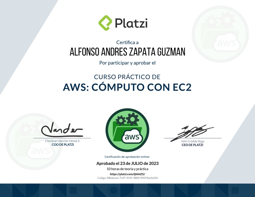Diploma del Curso Práctico de AWS: Cómputo con EC2