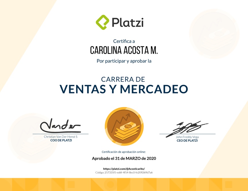 Diploma de la Ruta de Aprendizaje de Marketing y Ventas