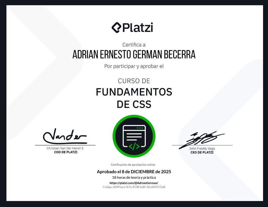 Diploma del Curso de CSS