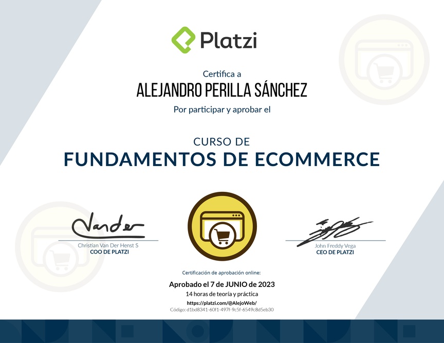 Diploma del Curso de E-Commerce