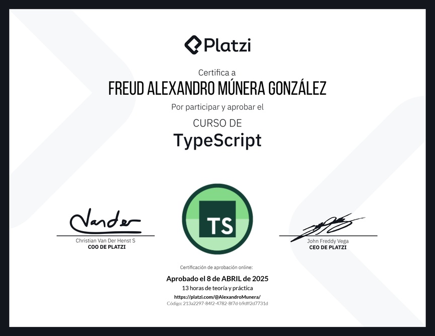 Diploma del Curso de TypeScript