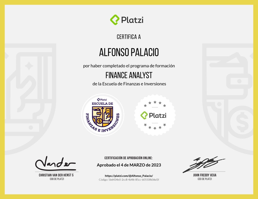 Diploma de la Ruta de Aprendizaje de Financial Analyst