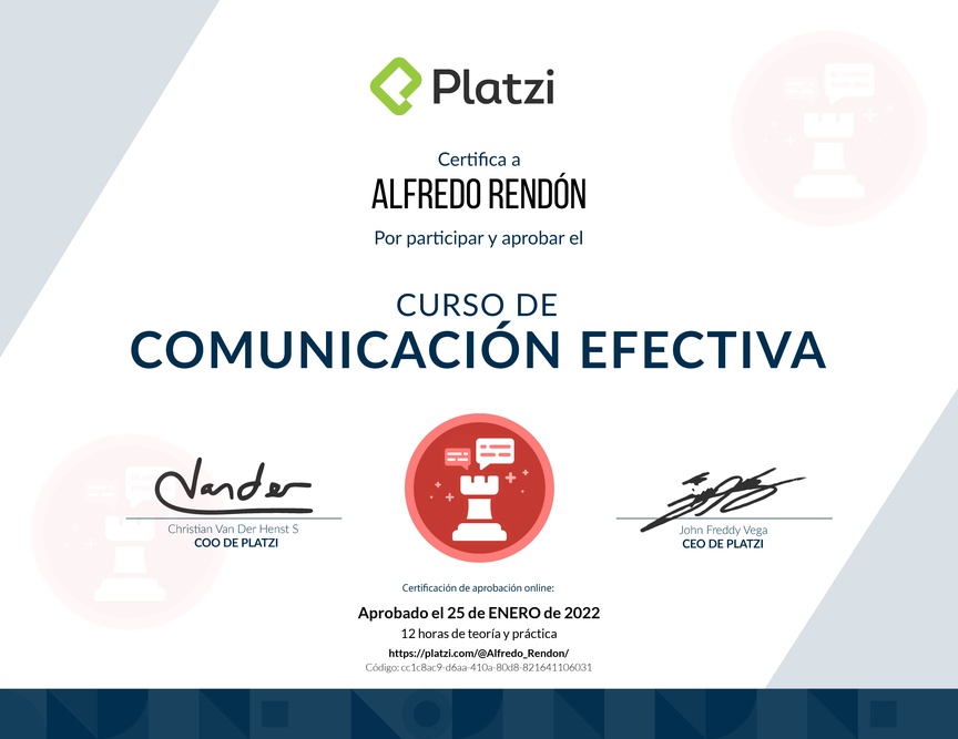 Diploma de Audiocurso de Comunicación Efectiva