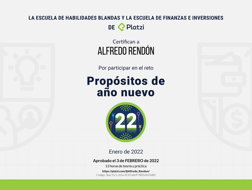 Diploma de Reto Propósitos 2022