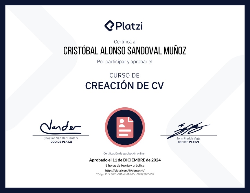 Diploma del Curso de Creación de CV