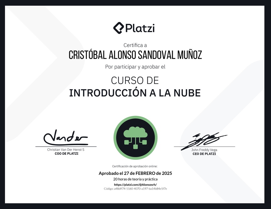 Diploma del Curso de Introducción a la Nube
