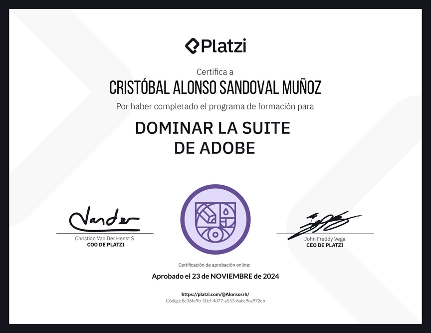 Diploma de la Ruta de Aprendizaje de Domina la Suite de Adobe