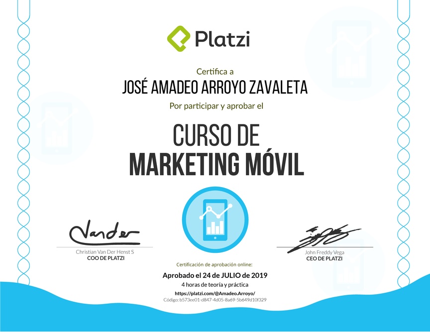 Diploma del Curso de Marketing Móvil 2017
