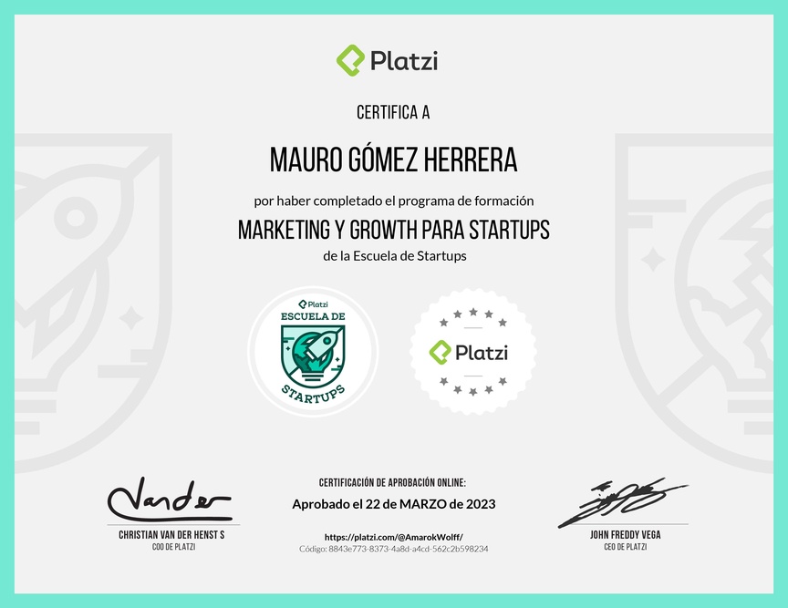 Diploma de la Ruta de Aprendizaje de Marketing y Growth para Startups