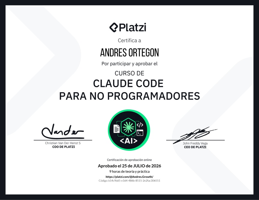 Diploma del Curso de Claude Code para No Programadores