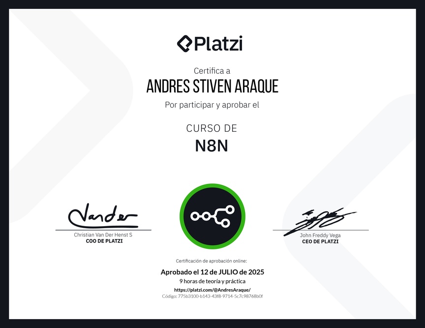 Diploma del Curso de N8N