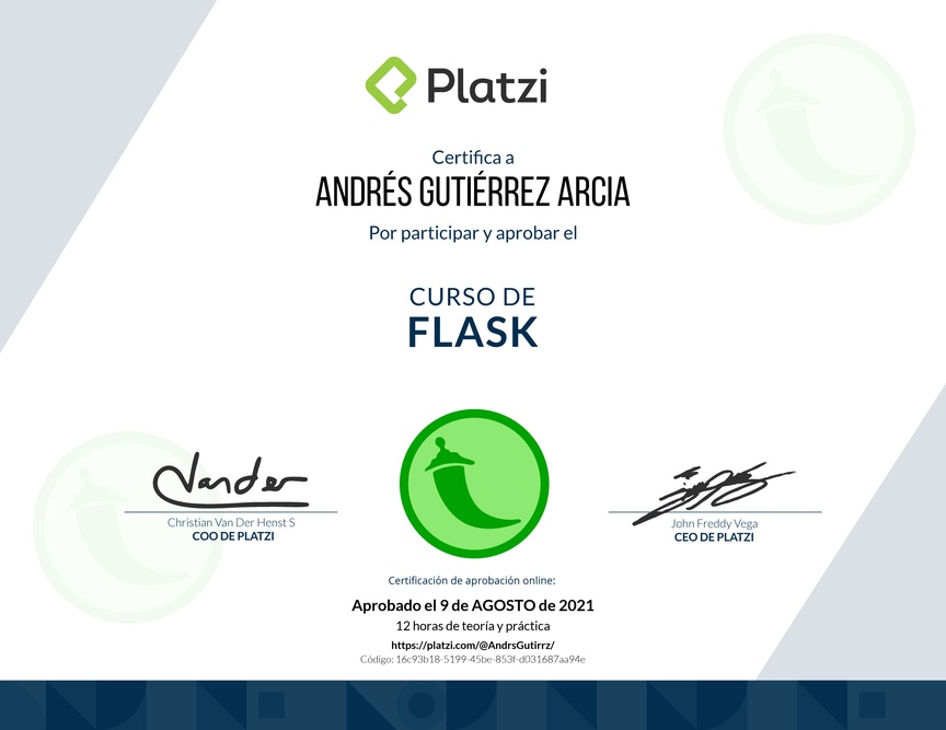 Diploma del Curso de Flask