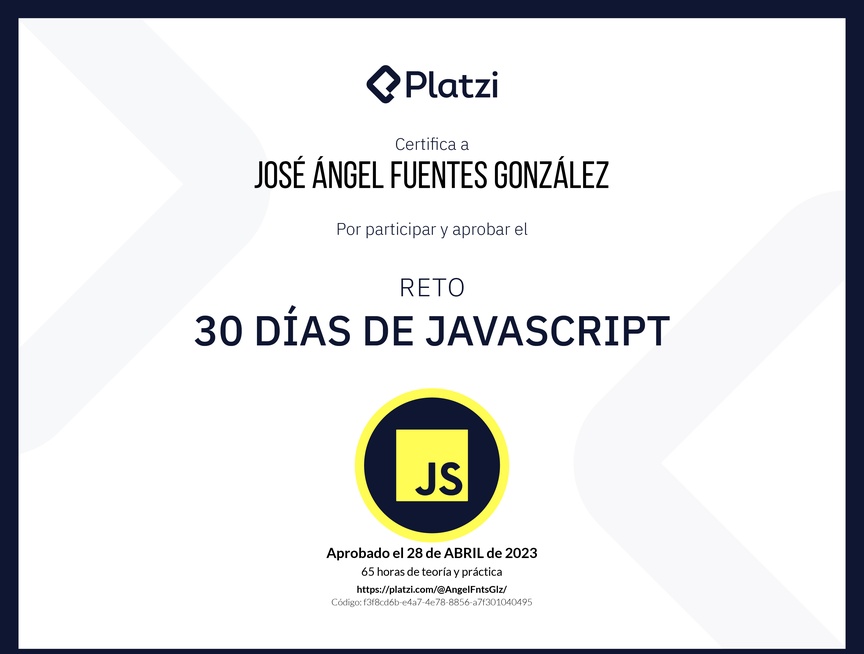 Diploma de 30 días de JavaScript