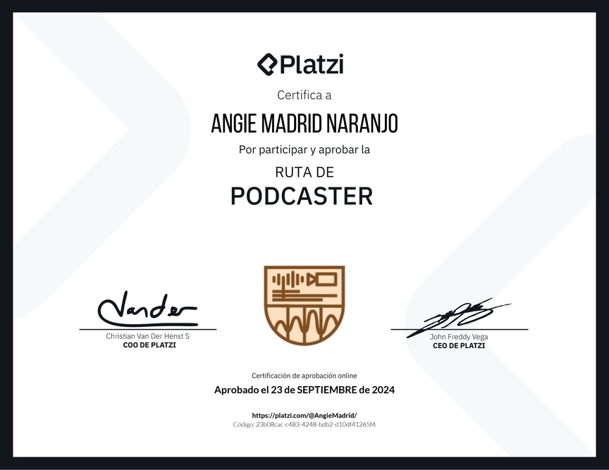Diploma de la Ruta de Aprendizaje de Cómo hacer un podcast: planeación y producción