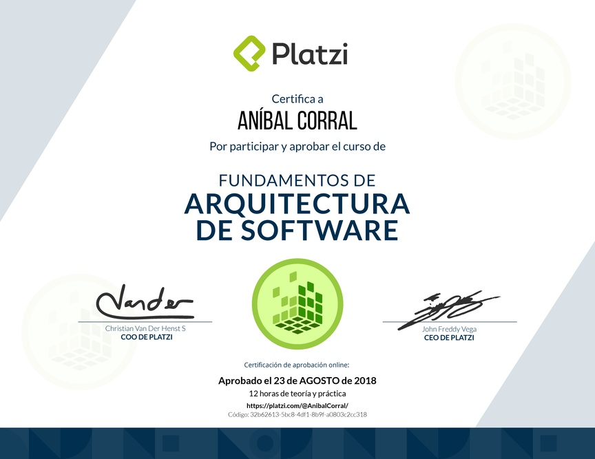 Diploma de Fundamentos de Arquitectura de Software (2018)