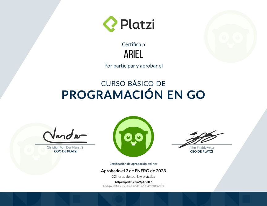 Diploma del Curso Básico de Programación en Go