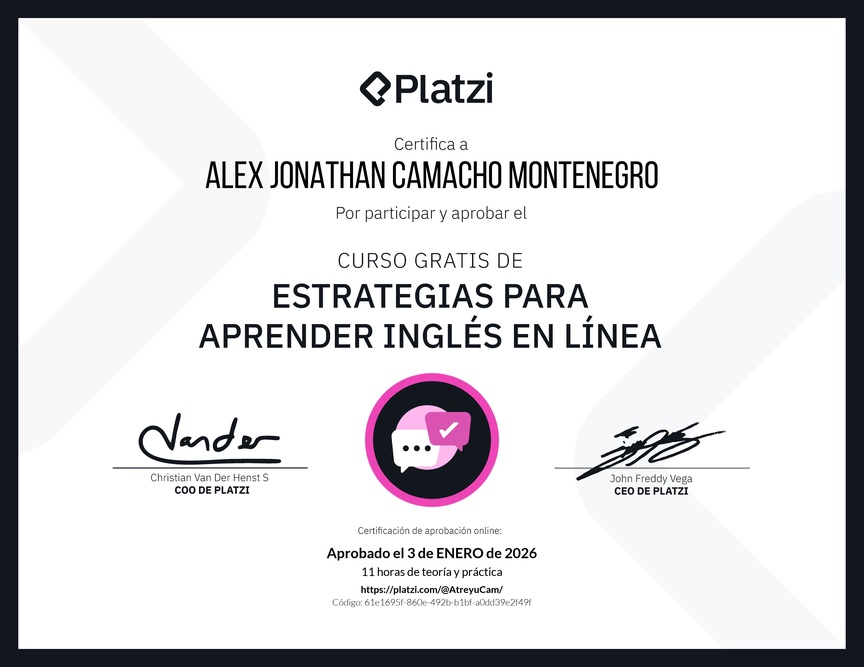 Diploma del Curso Gratis de Estrategias para Aprender Inglés en Línea