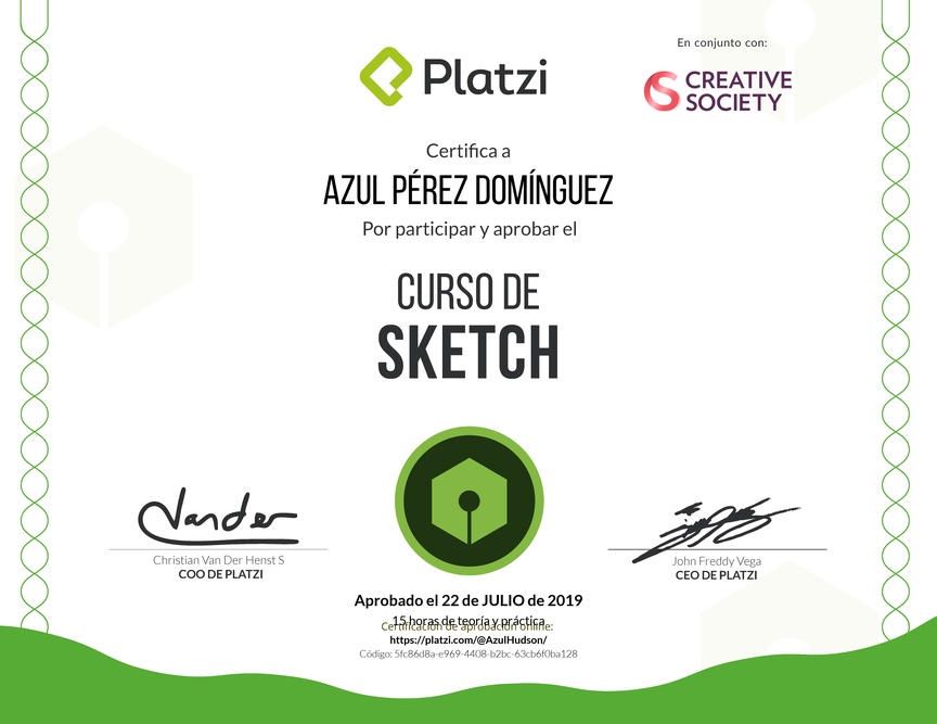 Diploma del Curso de Sketch 2017