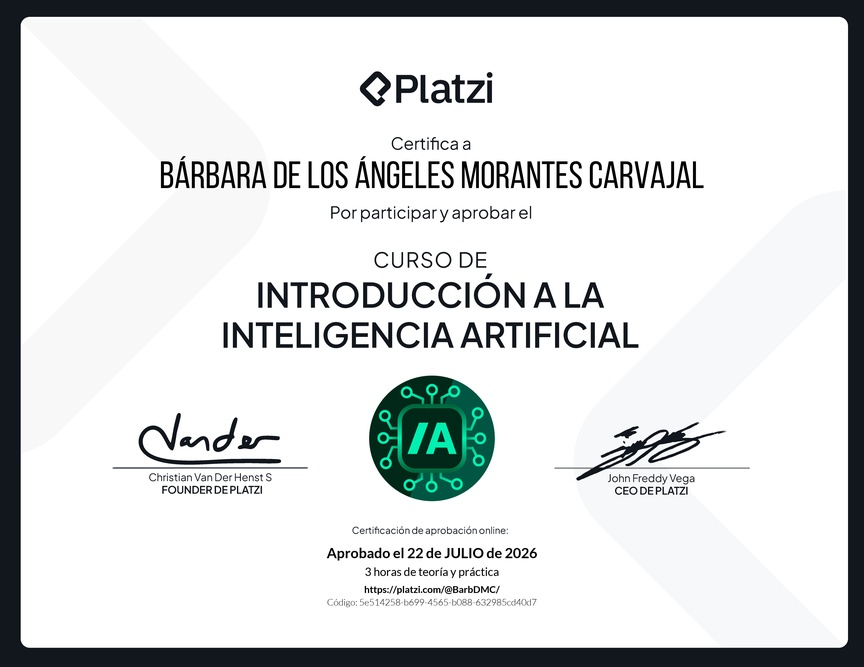 Diploma del Curso de Introducción a la Inteligencia Artificial