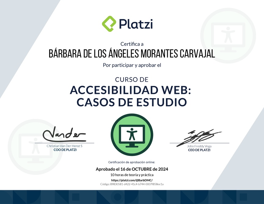 Diploma de Audiocurso de Accesibilidad Web: Casos de Estudio
