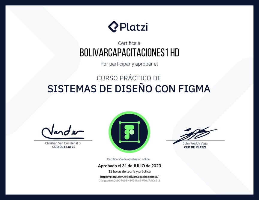 Diploma del Curso Práctico de Sistemas de Diseño con Figma