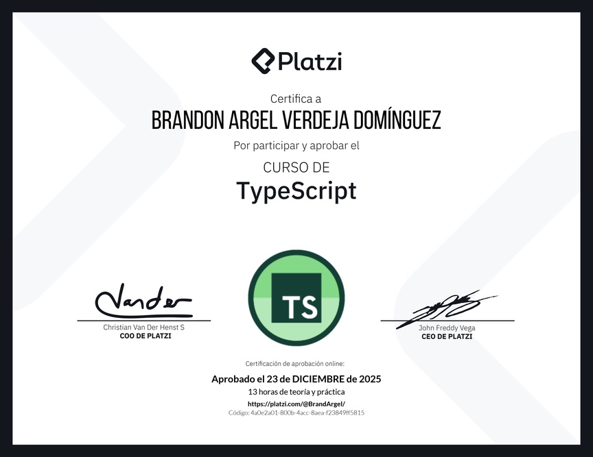 Diploma del Curso de TypeScript