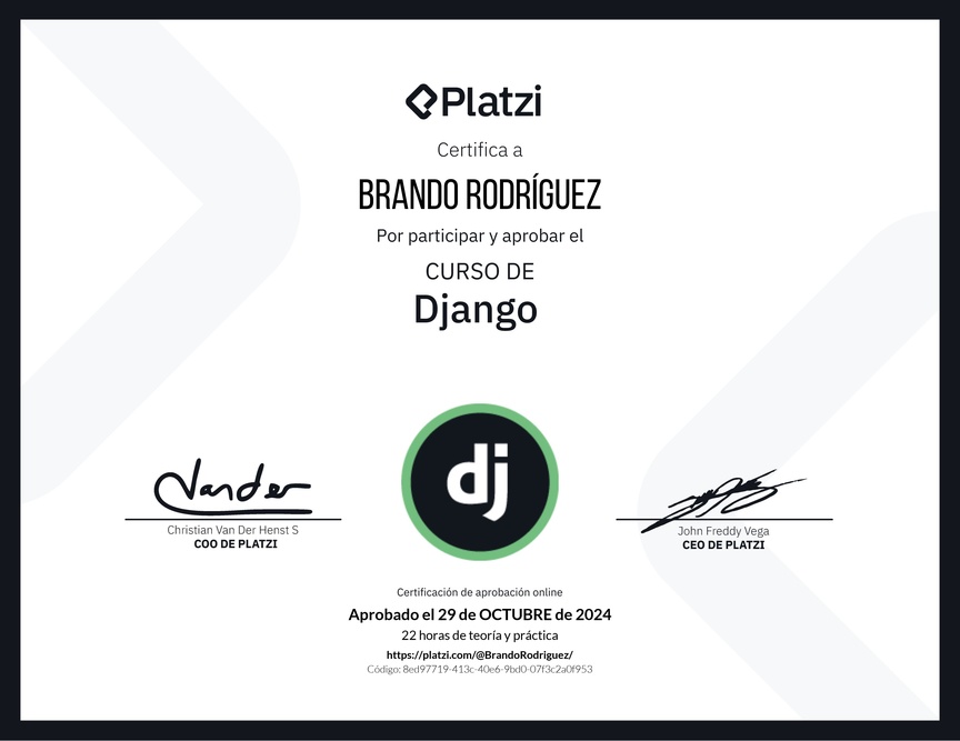 Diploma del Curso de Django