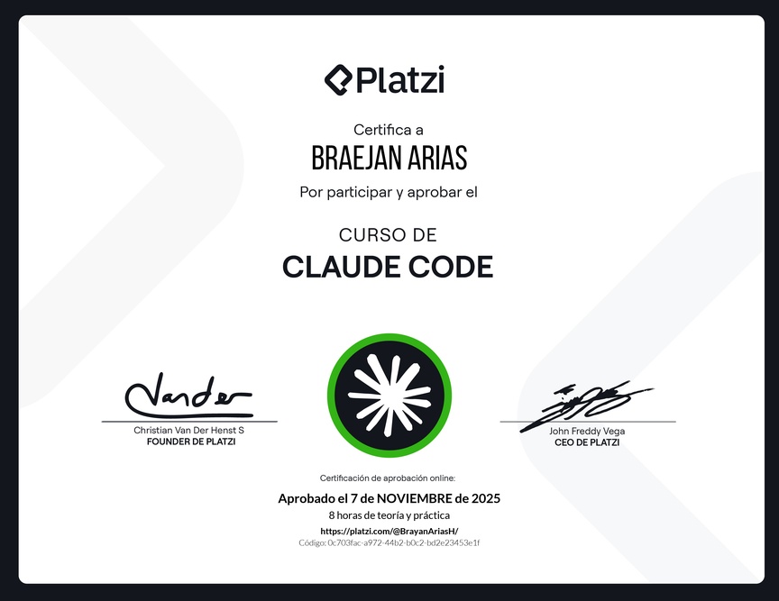 Diploma del Curso de Claude Code