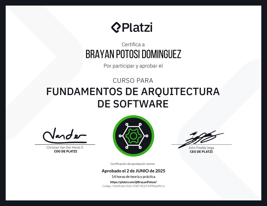 Diploma del Curso de Fundamentos de Arquitectura de Software