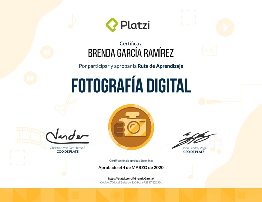 Diploma de la Ruta de Aprendizaje de Fotografía Digital