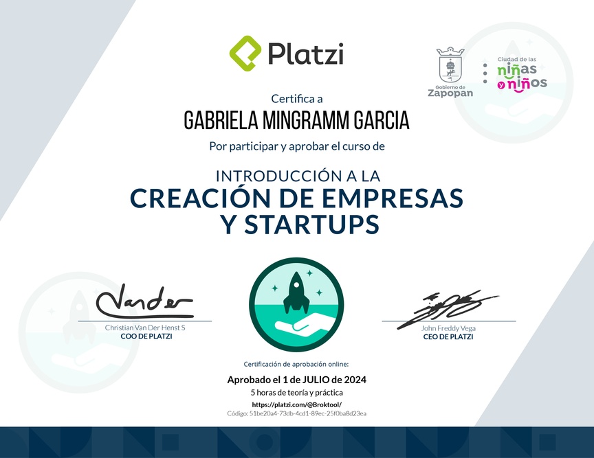 Diploma de Introducción a la Creación de Empresas y Startups