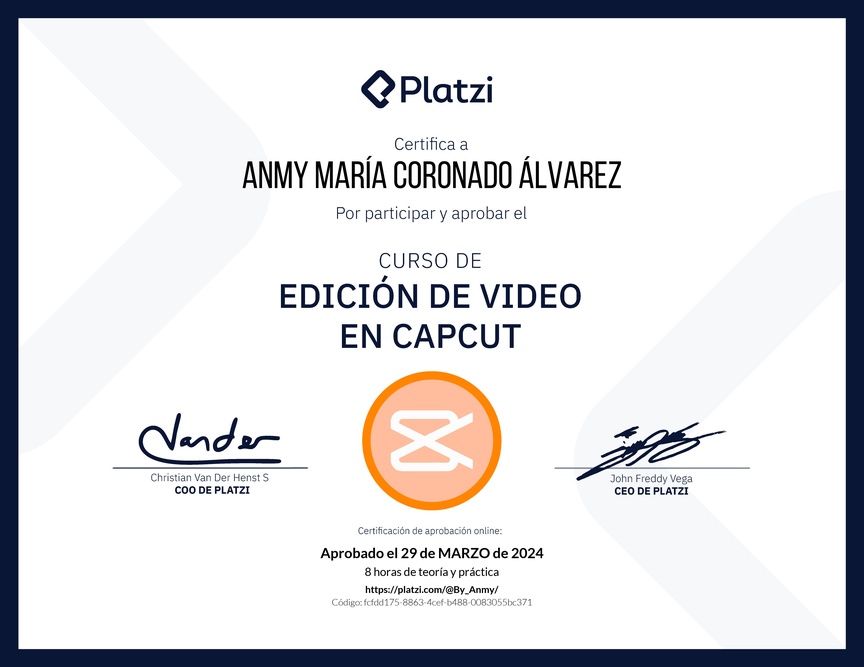 Diploma del Curso de Edición de Video con Capcut