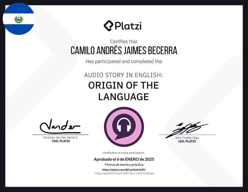 Diploma de Audio Historia en Inglés: Origen del idioma
