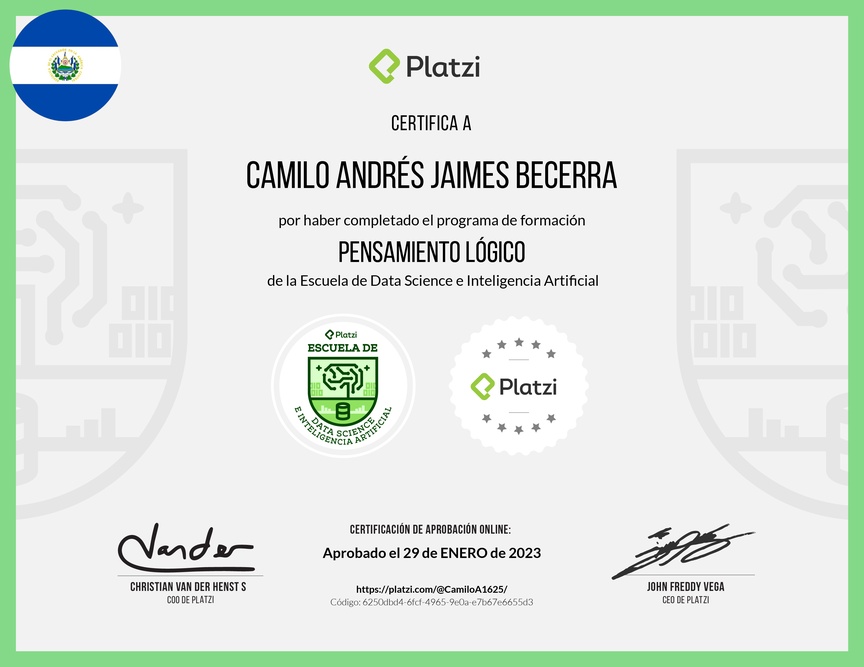Diploma de la Ruta de Aprendizaje de Pensamiento lógico