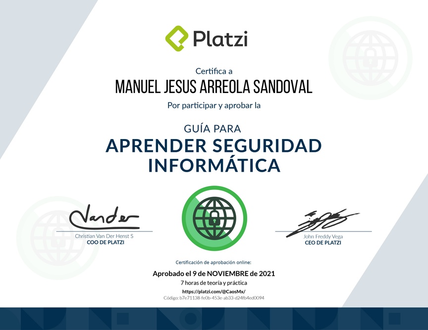 Diploma de Guía para Aprender Seguridad Informática