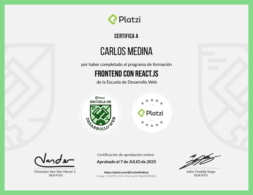 Diploma de la Ruta de Aprendizaje de Frontend con React.js