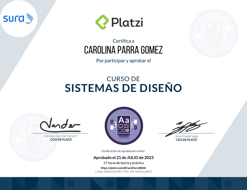 Diploma del Curso de Sistemas de Diseño Efectivos