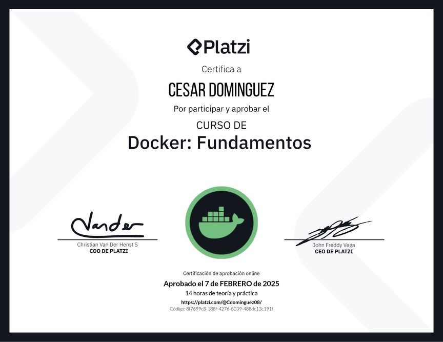 Diploma del Curso de Docker: Fundamentos