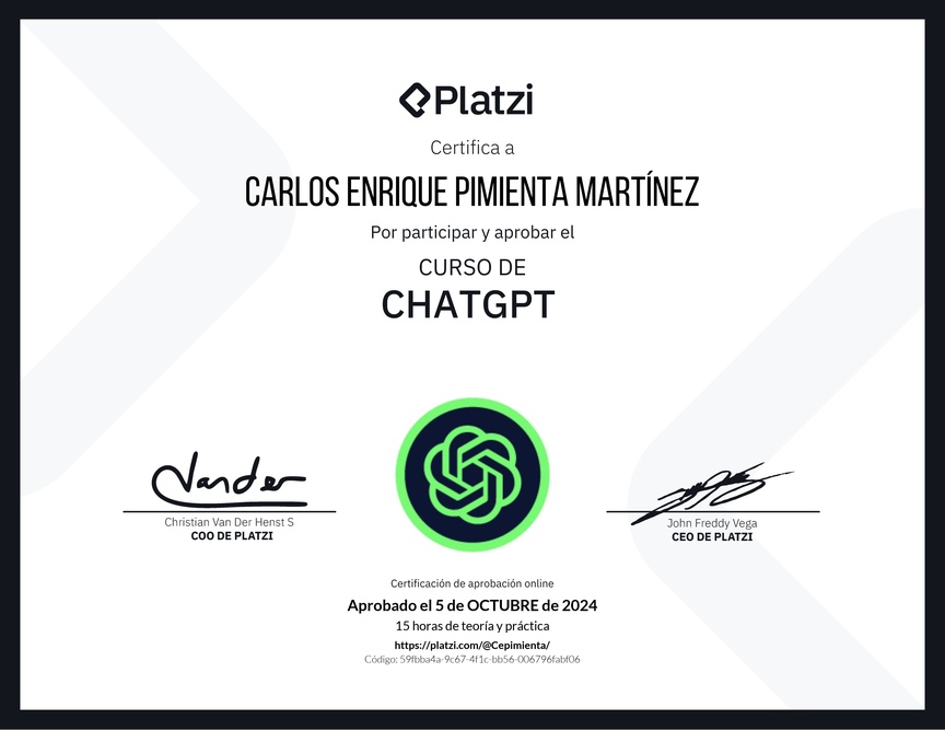 Diploma del Curso de ChatGPT