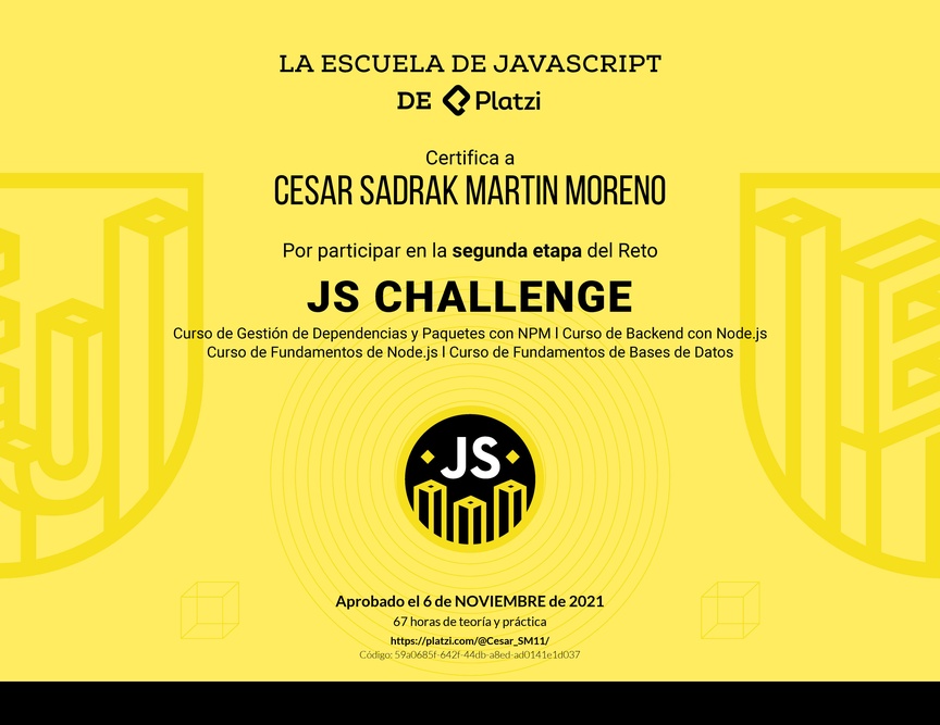 Diploma de JS Challenge: Diploma de la Fase 2