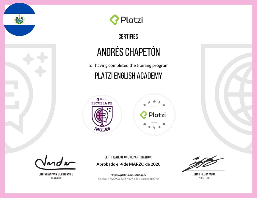 Diploma de la Ruta de Aprendizaje de English Learning