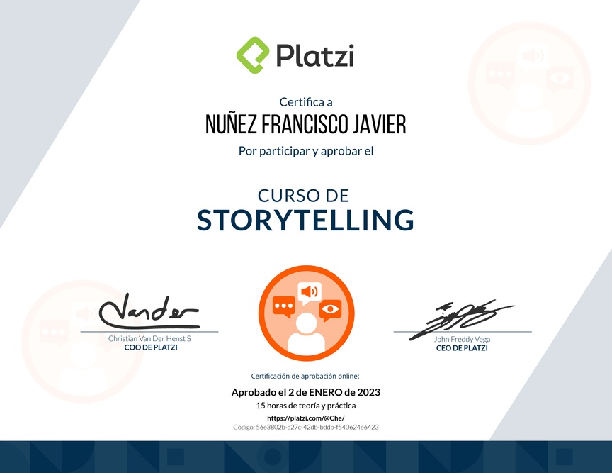Diploma del Curso de Storytelling