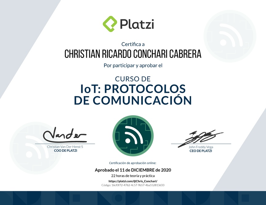 Diploma del Curso de IoT: Protocolos de Comunicación