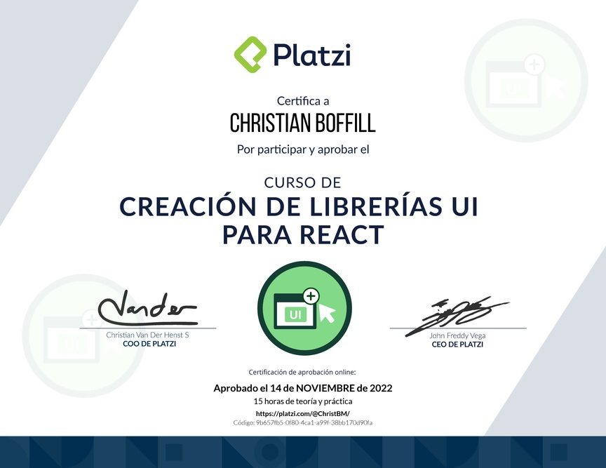 Diploma del Curso de Creación de Librerías UI para React